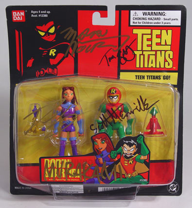 teen titans autographed action figures