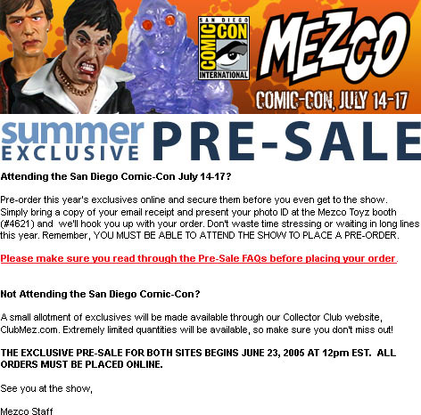 Mezco Toys SDCC Exclusives