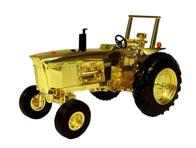 gold john deere tractor